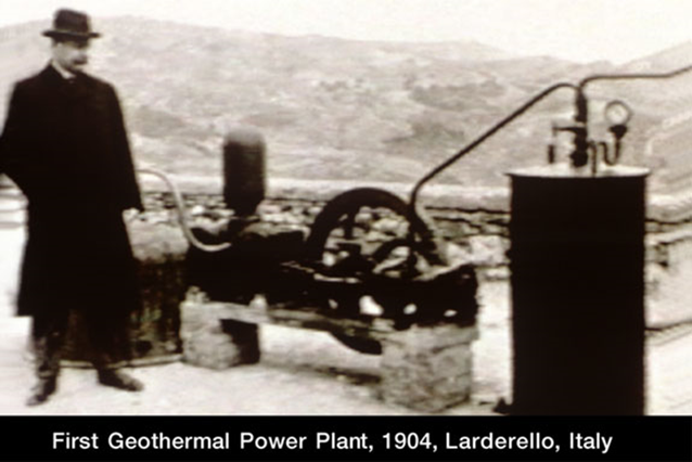 Geothermal power plants (GPP): Prince Piero Ginori Conti built the first GPP in 1904 at the Larderello dry steam field in Tuscany, Italy