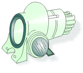 Centrifugal or radial fan.